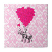 Grappig schattige olifant en roze vocht tegeltje (Voorkant)