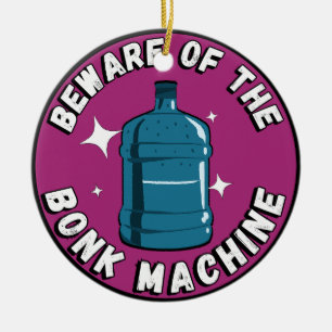 Grappig Schattige oppassen voor de bonkmachine / p Keramisch Ornament
