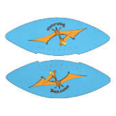 Grappig schattige oranje vliegende pterodactylcart american football (Panelen)