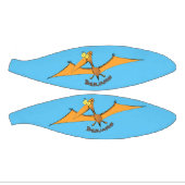 Grappig schattige oranje vliegende pterodactylcart basketbal (Panelen)