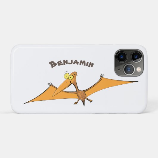 Grappig schattige oranje vliegende pterodactylcart Case-Mate iPhone case (Achterkant (horizontaal))