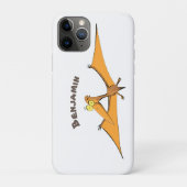 Grappig schattige oranje vliegende pterodactylcart Case-Mate iPhone case (Achterkant)