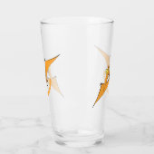 Grappig schattige oranje vliegende pterodactylcart glas (Links)
