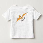 Grappig schattige oranje vliegende pterodactylcart kinder shirts (Voorkant)