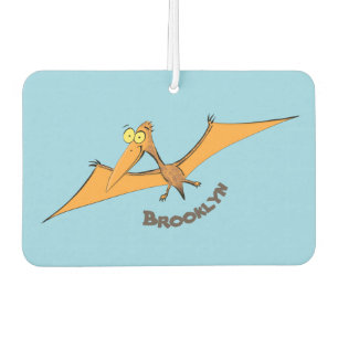 Grappig schattige oranje vliegende pterodactylcart luchtverfrisser
