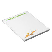 Grappig schattige oranje vliegende pterodactylcart notitieblok (Schuin)