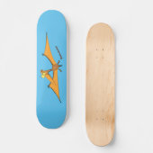 Grappig schattige oranje vliegende pterodactylcart persoonlijk skateboard (Voorkant)
