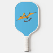 Grappig schattige oranje vliegende pterodactylcart pickleball paddle (Voorkant)
