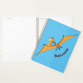 Grappig schattige oranje vliegende pterodactylcart planner (Display)