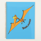 Grappig schattige oranje vliegende pterodactylcart planner (Voorkant)