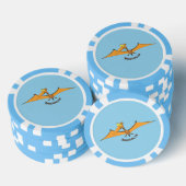 Grappig schattige oranje vliegende pterodactylcart poker chips (Opstapeling)