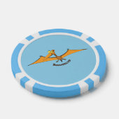 Grappig schattige oranje vliegende pterodactylcart poker chips (Enkel)