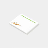Grappig schattige oranje vliegende pterodactylcart post-it® notes (Schuin)