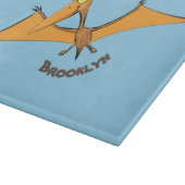 Grappig schattige oranje vliegende pterodactylcart snijplank (Hoek)