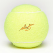 Grappig schattige oranje vliegende pterodactylcart tennisballen (Voorkant)