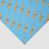 Grappig schattige oranje vliegende pterodactylcart tissuepapier (Detail)