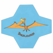 Grappig schattige oranje vliegende pterodactylcart voetbal (Enkel)