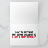 GRAPPIG SCHATTIGE OUDE DAME VERJAARDAG WENSKAART KAART (Binnen)