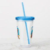 Grappig schattige paarse cartoon-heremietkrab acryl drinkbeker (Links)