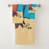 Grappig schattige paarse cartoon-heremietkrab bad handdoek (Insitu)