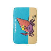 Grappig schattige paarse cartoon-heremietkrab badmat (Voorkant Verticaal)