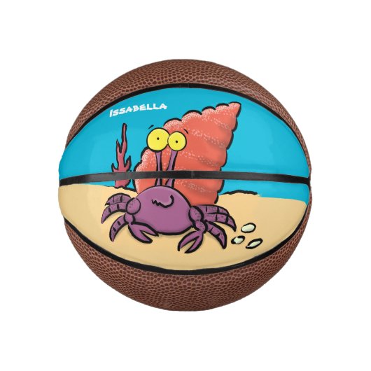 Grappig schattige paarse cartoon-heremietkrab basketbal (Voorkant)