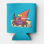 Grappig schattige paarse cartoon-heremietkrab blikjeskoeler (Voorkant)