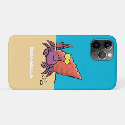 Grappig schattige paarse cartoon-heremietkrab Case-Mate iPhone case (Achterkant (horizontaal))