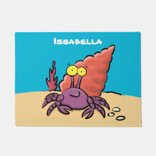 Grappig schattige paarse cartoon-heremietkrab deurmat