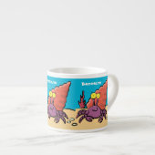 Grappig schattige paarse cartoon-heremietkrab espresso kop (Voorkant rechts)