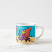 Grappig schattige paarse cartoon-heremietkrab espresso kop (Rechts)