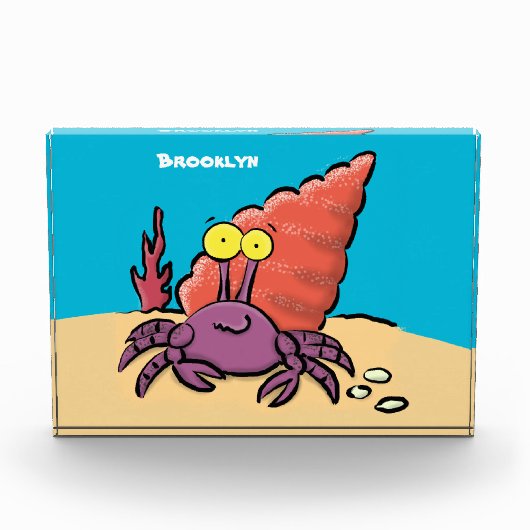 Grappig schattige paarse cartoon-heremietkrab fotoblokken (Voorkant)