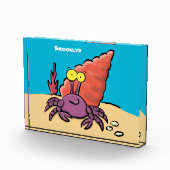 Grappig schattige paarse cartoon-heremietkrab fotoblokken (Rechts)