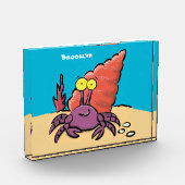 Grappig schattige paarse cartoon-heremietkrab fotoblokken (Links)