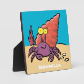 Grappig schattige paarse cartoon-heremietkrab fotoplaat (Voorkant)