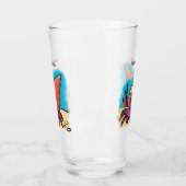 Grappig schattige paarse cartoon-heremietkrab glas (Links)