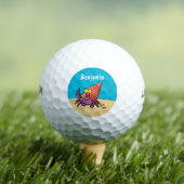 Grappig schattige paarse cartoon-heremietkrab golfballen (Insitu Shirt)