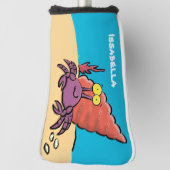 Grappig schattige paarse cartoon-heremietkrab golfheadcover (Draai 90)