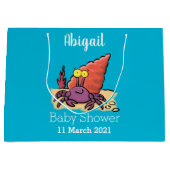 Grappig schattige paarse cartoon-heremietkrab groot cadeauzakje (Voorkant)