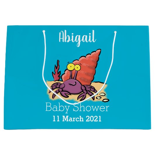 Grappig schattige paarse cartoon-heremietkrab groot cadeauzakje (Voorkant)