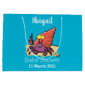 Grappig schattige paarse cartoon-heremietkrab groot cadeauzakje (Achterkant)