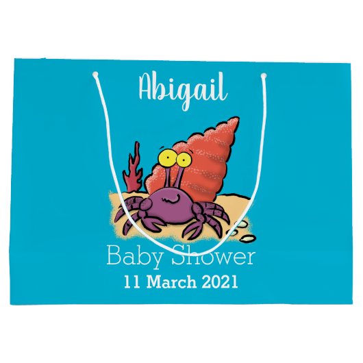 Grappig schattige paarse cartoon-heremietkrab groot cadeauzakje (Achterkant)