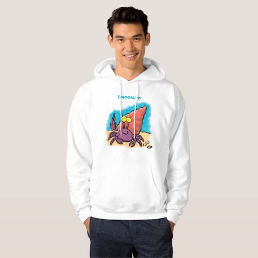 Grappig schattige paarse cartoon-heremietkrab hoodie (Voorkant volledig)