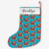 Grappig schattige paarse cartoon-heremietkrab kleine kerstsok (Achterkant)