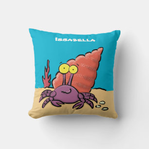 Grappig schattige paarse cartoon-heremietkrab kussen