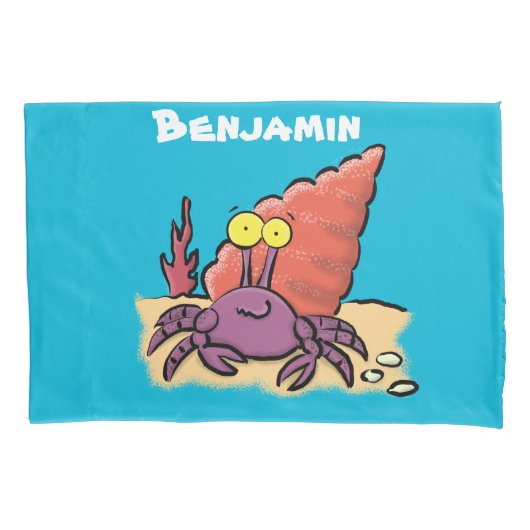 Grappig schattige paarse cartoon-heremietkrab kussensloop (Voorkant)