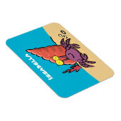 Grappig schattige paarse cartoon-heremietkrab magneet (Rechterzijde)