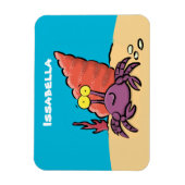 Grappig schattige paarse cartoon-heremietkrab magneet (Verticaal)