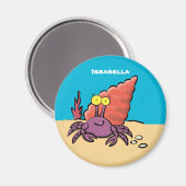 Grappig schattige paarse cartoon-heremietkrab magneet (Voorkant / Achterkant)