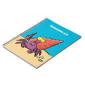 Grappig schattige paarse cartoon-heremietkrab notitieboek (Linkerzijde)